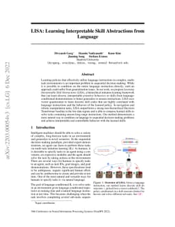 LISA: Learning Interpretable Skill Abstractions from Language