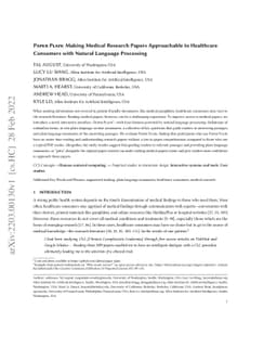 Paper Plain: Making Medical Research Papers Approachable to Healthcare
  Consumers with Natural Language Processing