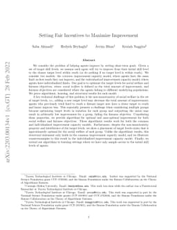 Setting Fair Incentives to Maximize Improvement
