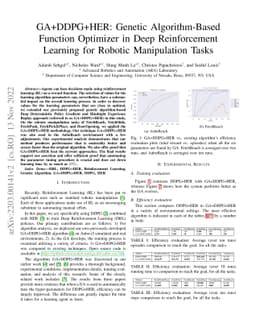 GA+DDPG+HER: Genetic Algorithm-Based Function Optimizer in Deep
  Reinforcement Learning for Robotic Manipulation Tasks