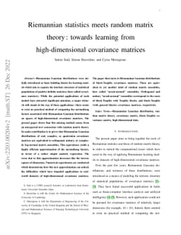Riemannian statistics meets random matrix theory: towards learning from
  high-dimensional covariance matrices