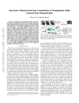 Interactive Human-in-the-loop Coordination of Manipulation Skills
  Learned from Demonstration