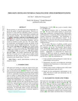 TRILLsson: Distilled Universal Paralinguistic Speech Representations