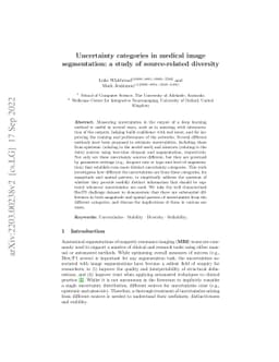 Uncertainty categories in medical image segmentation: a study of
  source-related diversity