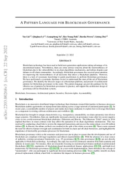 A Pattern Language for Blockchain Governance