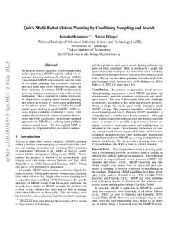 Quick Multi-Robot Motion Planning by Combining Sampling and Search