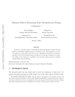 Minimax Risk in Estimating Kink Threshold and Testing Continuity