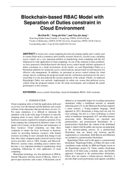Blockchain-based RBAC Model with Separation of Duties constraint in
  Cloud Environment