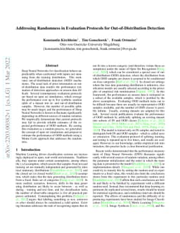Addressing Randomness in Evaluation Protocols for Out-of-Distribution
  Detection