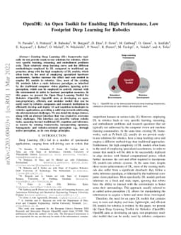 OpenDR: An Open Toolkit for Enabling High Performance, Low Footprint
  Deep Learning for Robotics
