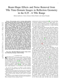 Beam-Shape Effects and Noise Removal from THz Time-Domain Images in
  Reflection Geometry in the 0.25-6 THz Range