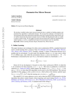 Parameter-free Mirror Descent