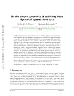 On the sample complexity of stabilizing linear dynamical systems from
  data