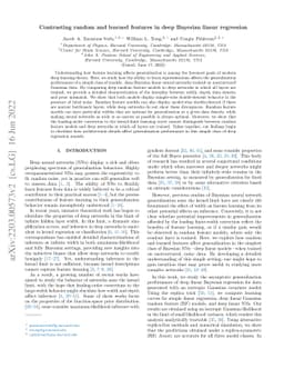 Contrasting random and learned features in deep Bayesian linear
  regression