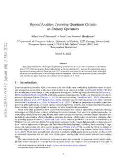 Beyond Ansätze: Learning Quantum Circuits as Unitary Operators