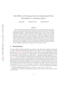 Side Effects of Learning from Low-dimensional Data Embedded in a
  Euclidean Space