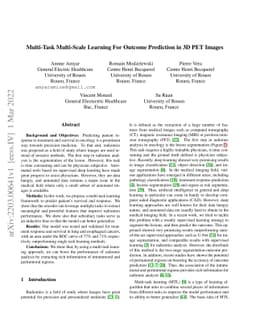 Multi-Task Multi-Scale Learning For Outcome Prediction in 3D PET Images