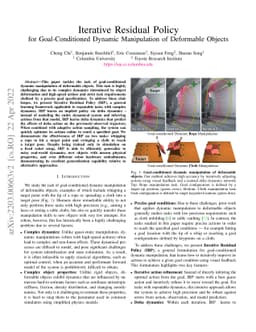 Iterative Residual Policy: for Goal-Conditioned Dynamic Manipulation of
  Deformable Objects