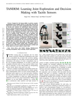TANDEM: Learning Joint Exploration and Decision Making with Tactile
  Sensors