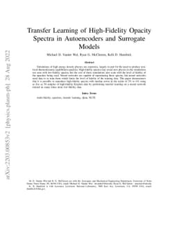 Transfer Learning of High-Fidelity Opacity Spectra in Autoencoders and
  Surrogate Models