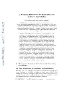 A Unifying Framework for Some Directed Distances in Statistics