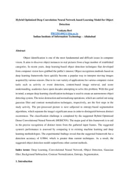 Hybrid Optimized Deep Convolution Neural Network based Learning Model
  for Object Detection