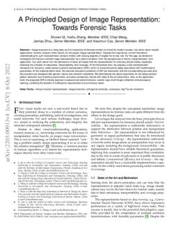 A Principled Design of Image Representation: Towards Forensic Tasks