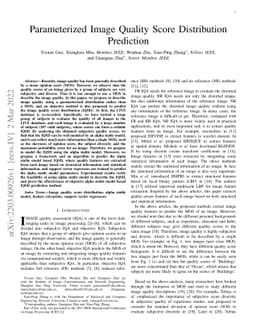 Parameterized Image Quality Score Distribution Prediction