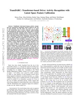 TransDARC: Transformer-based Driver Activity Recognition with Latent
  Space Feature Calibration