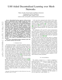 UAV-Aided Decentralized Learning over Mesh Networks