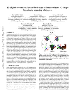 3D object reconstruction and 6D-pose estimation from 2D shape for
  robotic grasping of objects