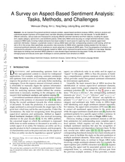 A Survey on Aspect-Based Sentiment Analysis: Tasks, Methods, and
  Challenges