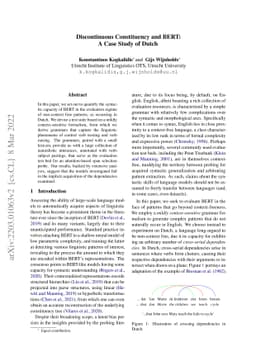 Discontinuous Constituency and BERT: A Case Study of Dutch
