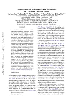 Parameter-Efficient Mixture-of-Experts Architecture for Pre-trained
  Language Models