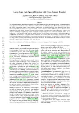 Large-Scale Hate Speech Detection with Cross-Domain Transfer