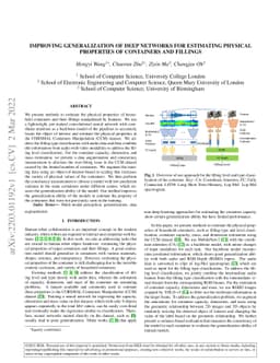 Improving Generalization of Deep Networks for Estimating Physical
  Properties of Containers and Fillings