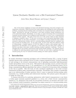 Linear Stochastic Bandits over a Bit-Constrained Channel
