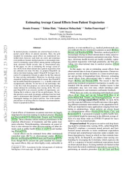 Estimating average causal effects from patient trajectories