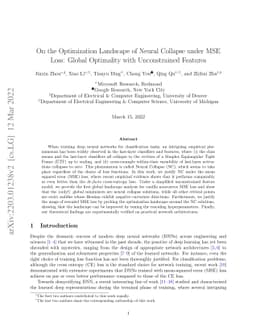 On the Optimization Landscape of Neural Collapse under MSE Loss: Global
  Optimality with Unconstrained Features