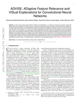 ADVISE: ADaptive Feature Relevance and VISual Explanations for
  Convolutional Neural Networks