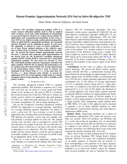 Pareto Frontier Approximation Network (PA-Net) to Solve Bi-objective TSP