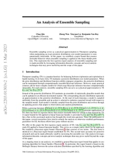 An Analysis of Ensemble Sampling
