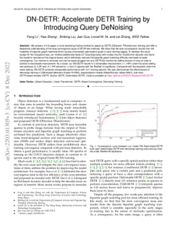 DN-DETR: Accelerate DETR Training by Introducing Query DeNoising