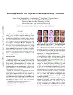 Protecting Celebrities from DeepFake with Identity Consistency
  Transformer