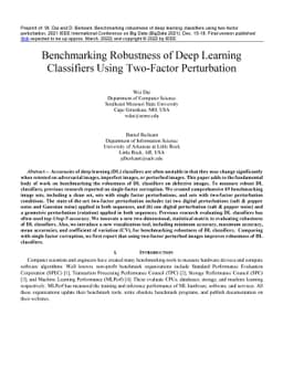 Benchmarking Robustness of Deep Learning Classifiers Using Two-Factor
  Perturbation
