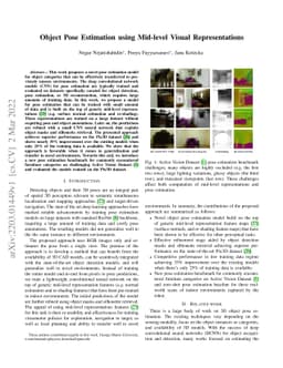 Object Pose Estimation using Mid-level Visual Representations
