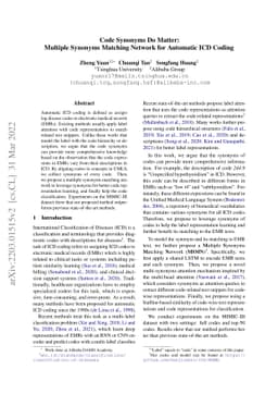 Code Synonyms Do Matter: Multiple Synonyms Matching Network for
  Automatic ICD Coding