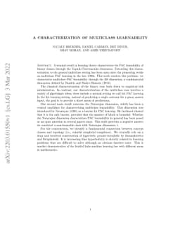 A Characterization of Multiclass Learnability
