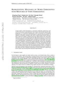Representing Mixtures of Word Embeddings with Mixtures of Topic
  Embeddings