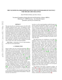 The Vicomtech Audio Deepfake Detection System based on Wav2Vec2 for the
  2022 ADD Challenge